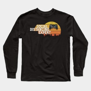 Social Distancing Expert Gaming Gift Long Sleeve T-Shirt